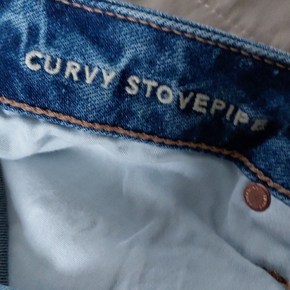 AEO Curvy Stovepipe High Waisted Jeans Sz 6 - Picture 6 of 11